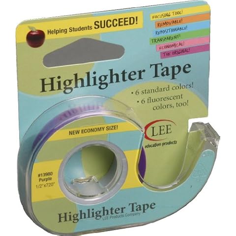 Lee Products 1/2-Inch Highlighter Tape, Purple Cover