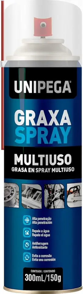 Graxa Multiuso Em Spray Bicicleta Trilho Rolamento 300ml