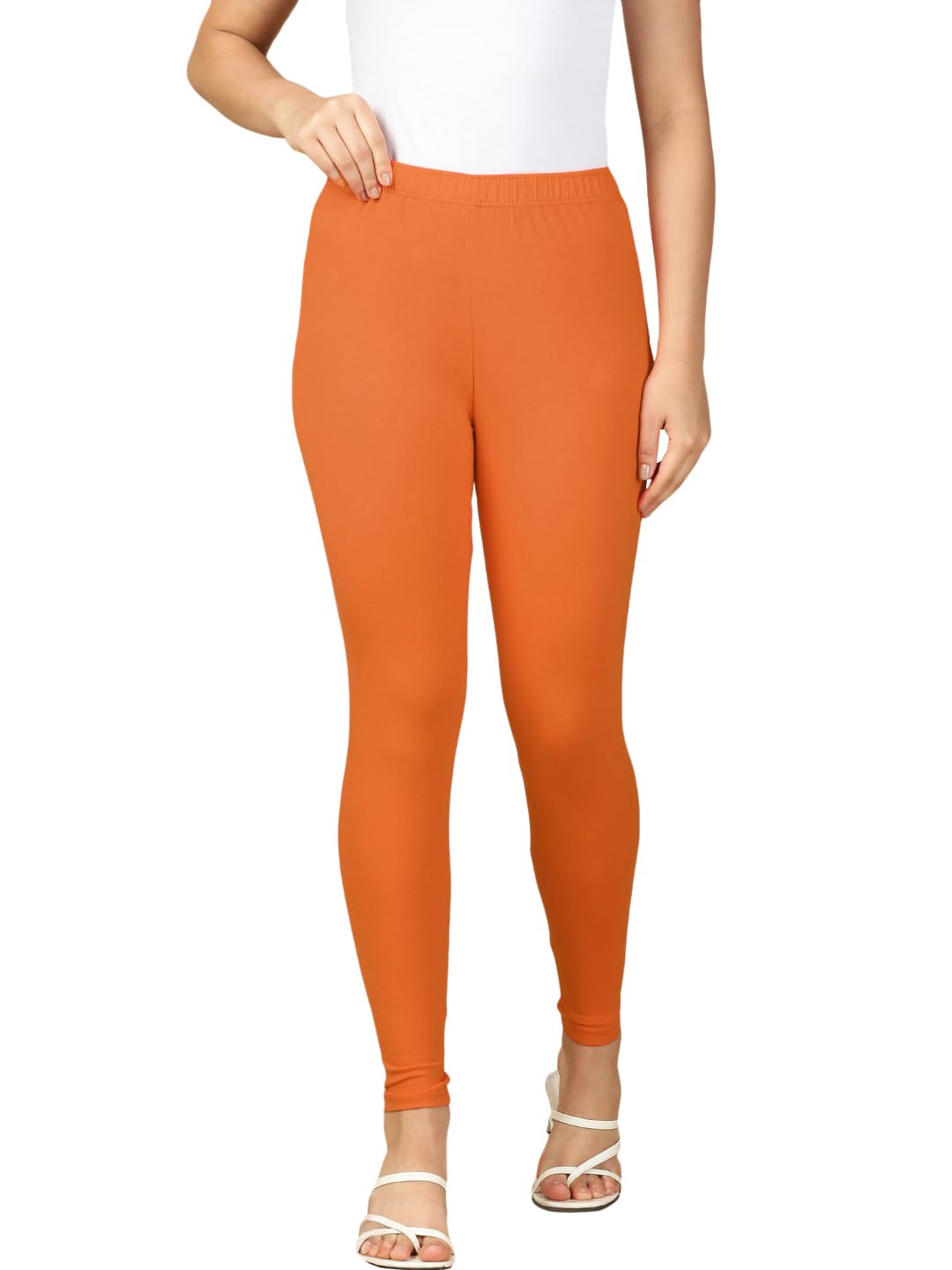lux cozi PYNK Women's Solid Cotton Lycra Ankle Length Leggings| Ankle Length Leggings for Women - Free Size-picture-37
