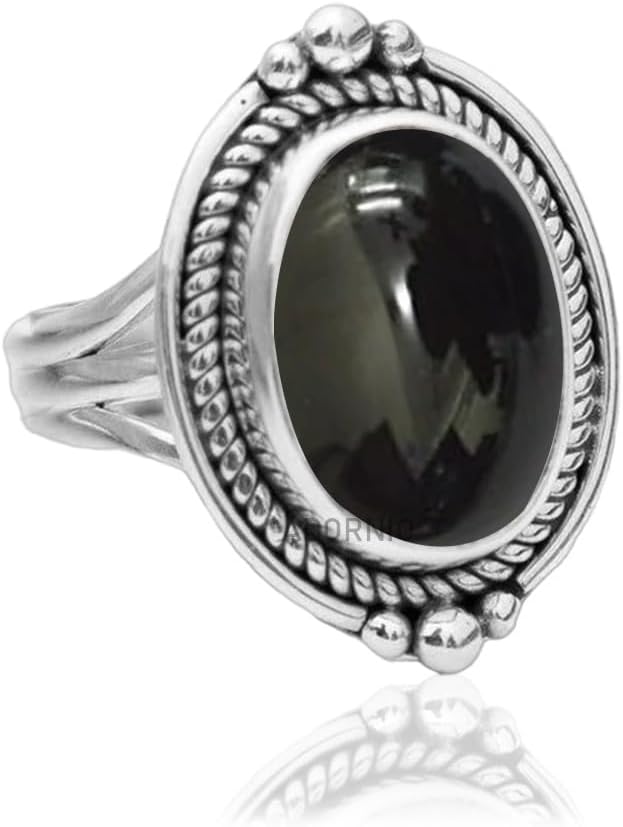 925 Sterling Silver Ring For Womens Natural Gemstone Ring Sterling Silver Bohemian Ring Bezel Set Gemstone Bohemian Ring