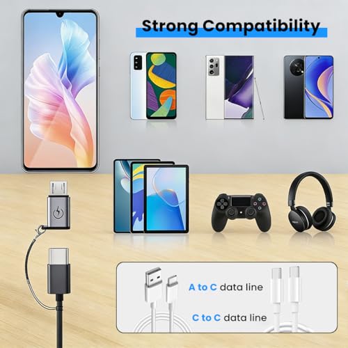 Image of Verilux 2 Pack Type C to Micro USB Adapters, 18W Type C Female to Micro Male Charger Converter with 480MBPS Data Transfer Compatible with Galaxy S7 Edge S6 S4, LG Nexus 5 4, Motorola Moto G6 Play