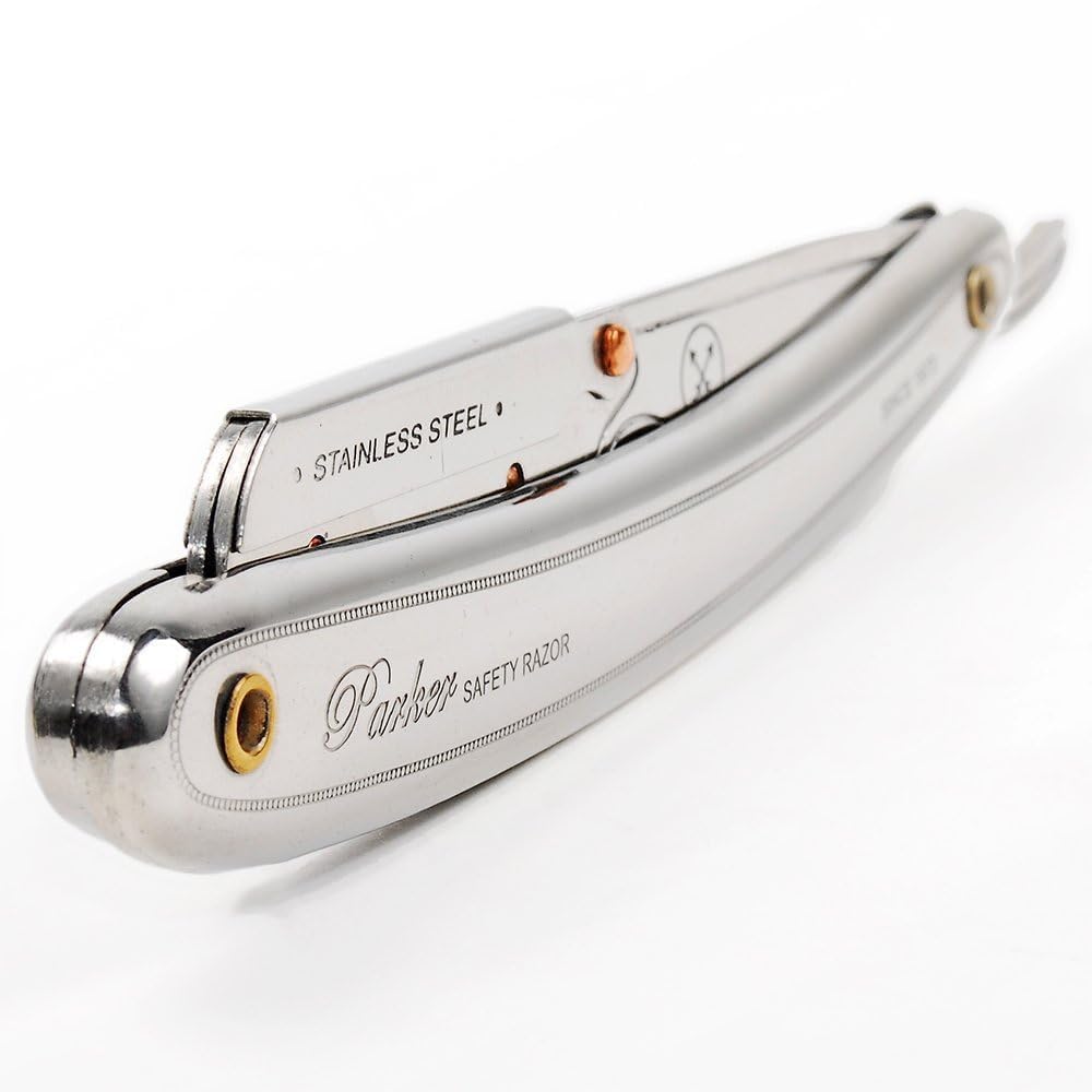 Parker SR1 - Maquinilla de afeitar de acero inoxidable con 5 cuchillas Parker Platinum