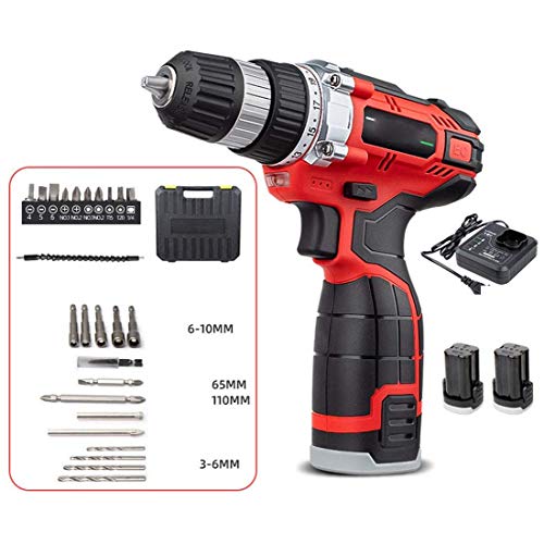 Samnuerly Power Display Akku-Bohrschrauber, LED-Licht, doppelte Geschwindigkeit, Drehmoment-Kombi-Bohrer-Set, elektrische Bohrmaschine, Schraubendreher, Schnellladegerät, Heimwerke