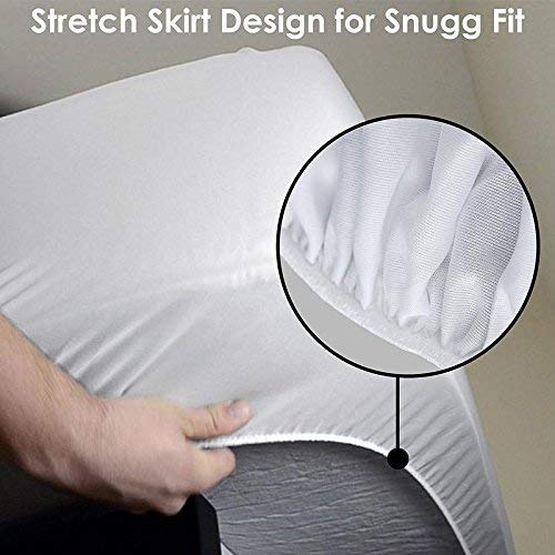 Image of Waterproof and Dust Proof Terry Cotton Mattress Protector (72 X 78 Inch /6 X 6.5 ft, White)