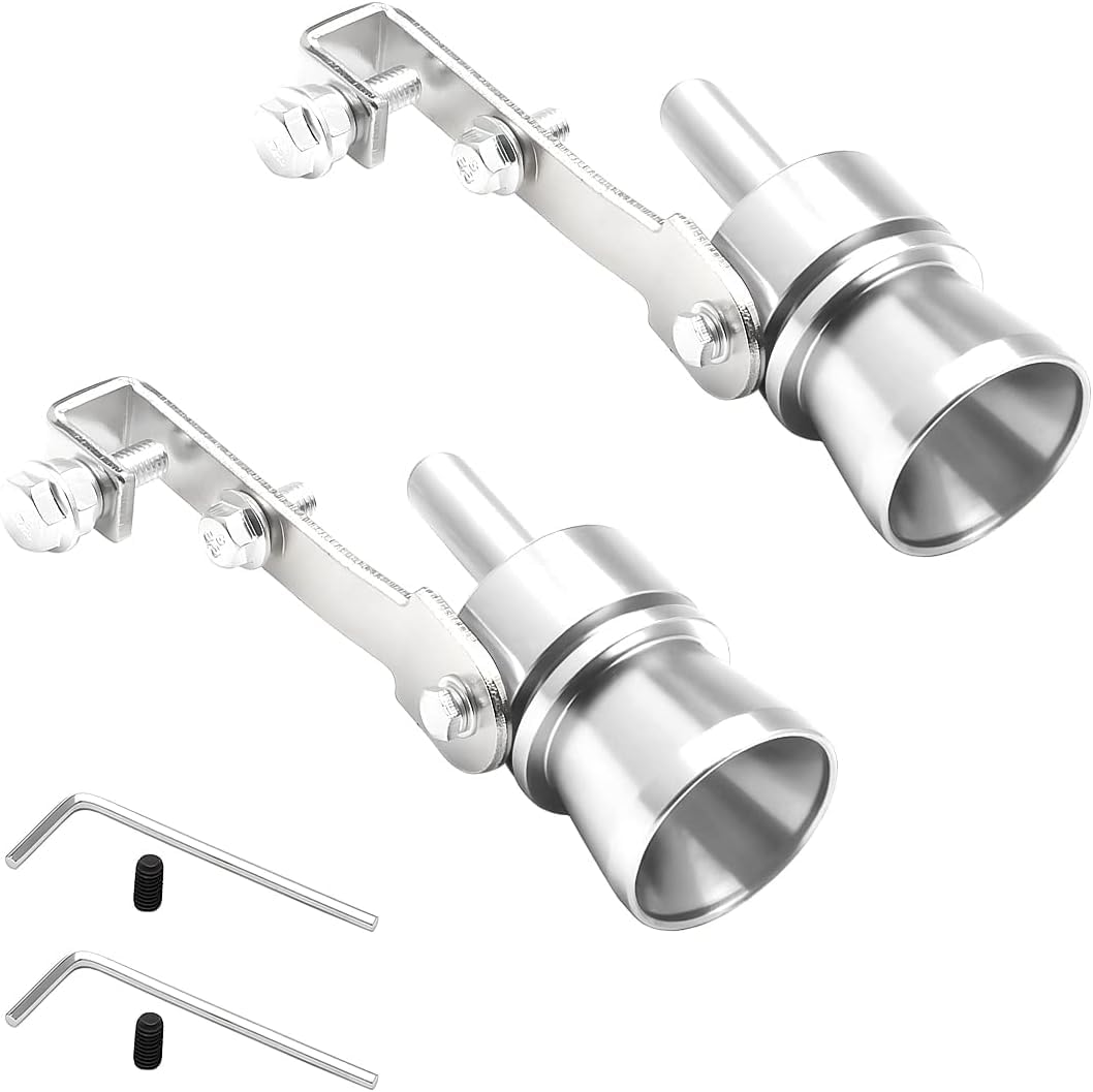 QIZUN 2 Pcs Exhaust Sound Simulator for Lexus RZ 450e / RZ 300e, Exhaust Sound Booster, Exhaust Sound Enhancer for Vehicles, Turbo Whistle Simulator,Silver