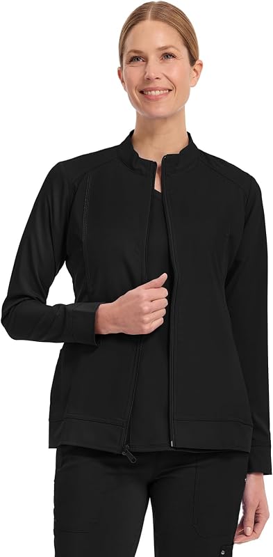 campera médica Healing Hands Purple Label para mujer con cremallera | Bolsillos tipo canguro grandes, Comodidad elástica en 2 direcciones, Tejido transpirable, Paneles tipo princesa, Lavado a máquina, Trabajo médico y de enfermería