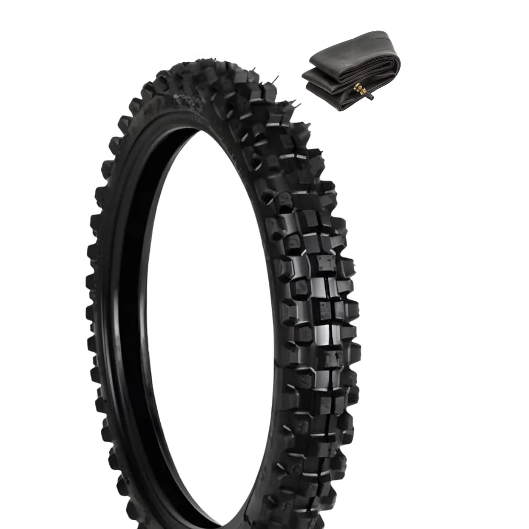 COPERTONE 60/100-14 + CAMERA D'ARIA PNEUMATICO ANTERIORE TASSELLATO ENDURO 30N MINICROSS GOMMA MOTO