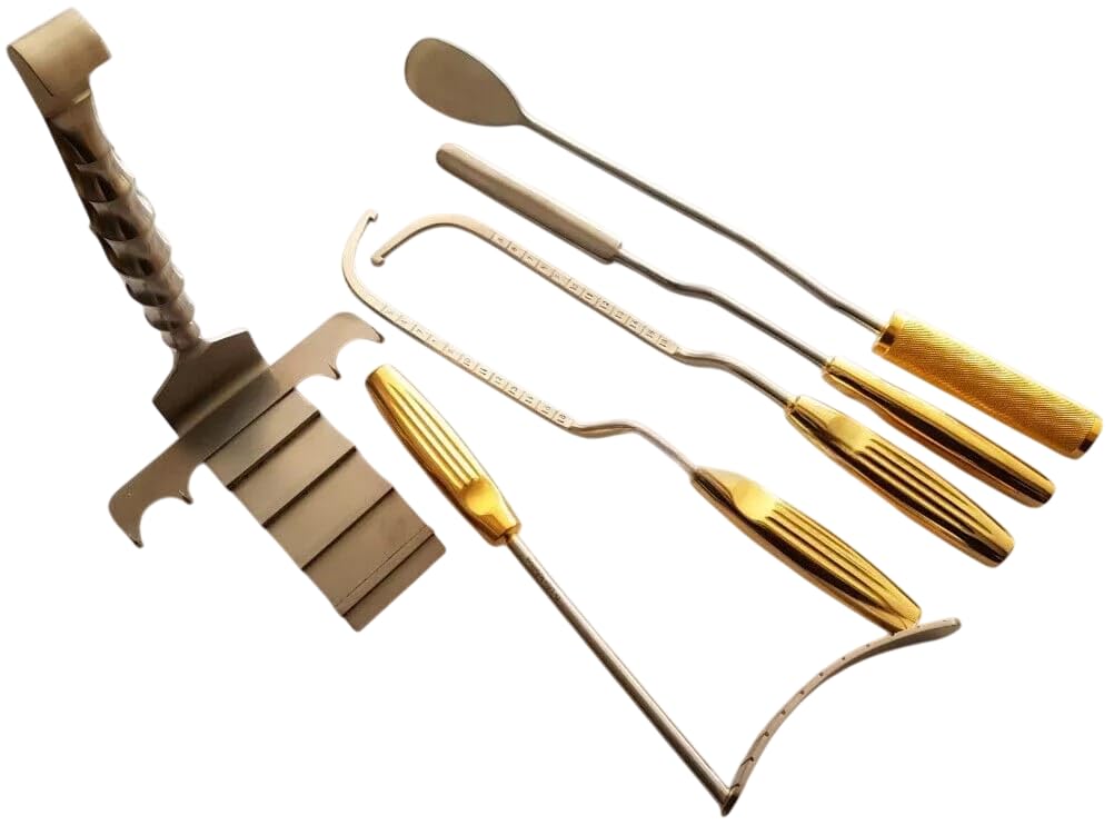 Abdominoplasty Retractor & Breast Dissector Set 6 Pcs with Skin Grafting Knife