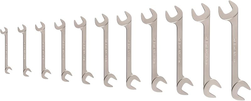 TEKTON Angle Head Open End Wrench Set, 11-Piece | WAE91002