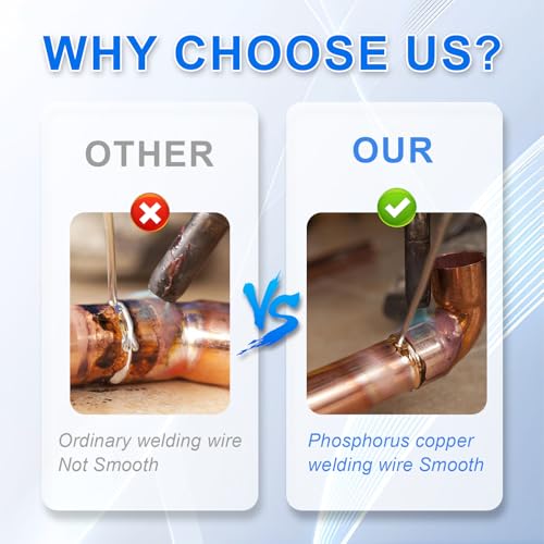 Image of 30Pcs Copper Brazing Rods, Phosphor Copper Solder, Phosphor Copper Round Welding Rod, Low Melting Point and High Fluidity Phosphor Copper Welding Wire for Brazing of Copper and Copper Alloys