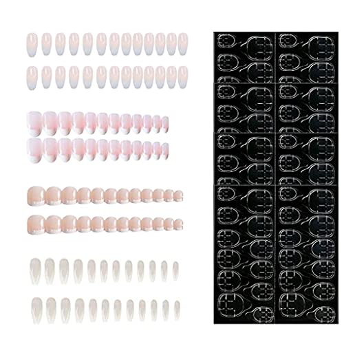 Fyezon 96pcs Faux Ongles, Faux Ongles et Capsules, Capsule Ongles Acrylique avec 96 Faux Ongles Courts, Ongles Couverture Complète,False Nail Tips pour DIY Artificiel Ongles Femmes Salons Cover