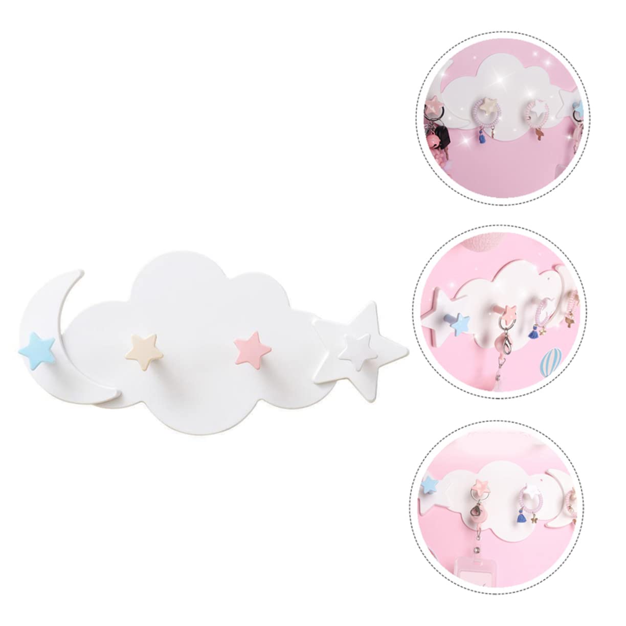 Cabilock 2 Ganci da Parete a Forma di Nuvola, con Ganci, a Forma di Stella, per Appendere Gli Asciugamani, per Bambini