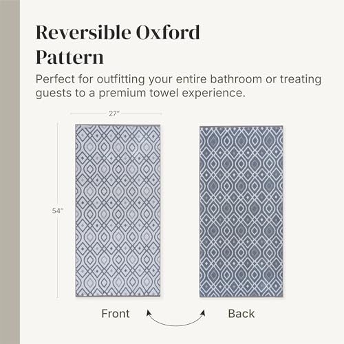 Image of Modern Threads 6 Piece Bath Towel Set - Bathroom Set with 2 Bath Towels, 2 Hand Towels, and 2 Wash Cloths - 100% Cotton, Super Absorbent & Extra Soft - Reversible Classic Diamond (Blue)