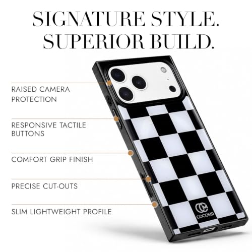 Image of COCOMII Rectangle for iPhone 18 Pro /17 Pro Case, Monochrome Checkered