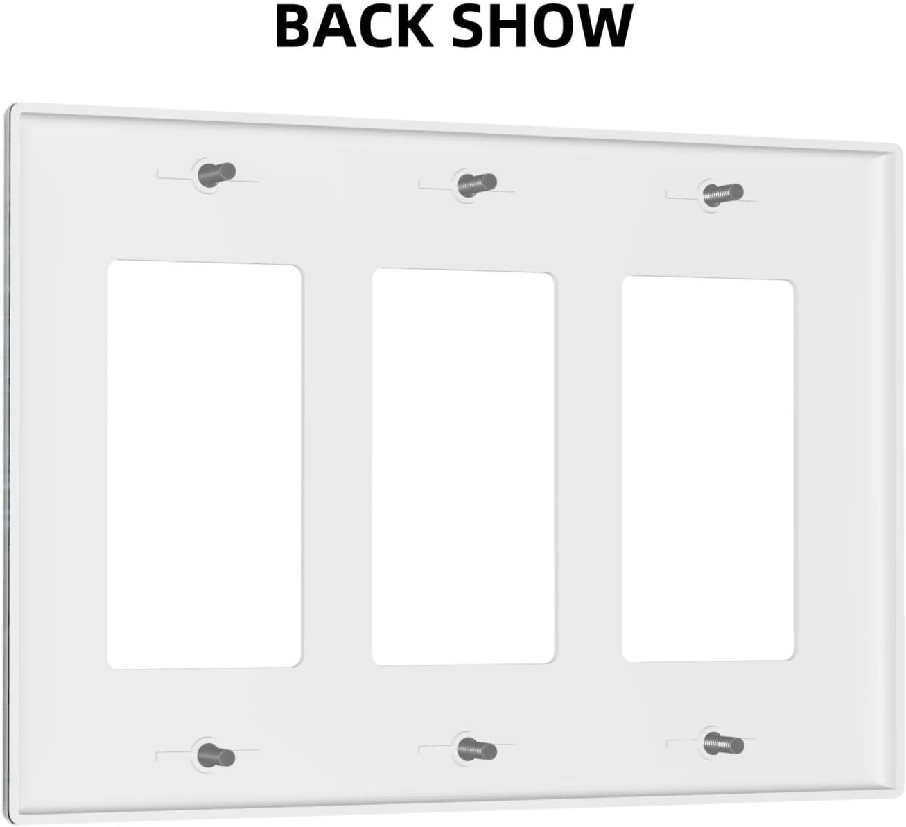 Blue Orange Abstract Modern Minimalist Oil Painting Triple Rocker Light Switch Covers 3 Gang Outlet Cover Wall Plates Decorative Switch Plates Electrical GFCI Faceplate Switchplate 4.49 X 6.38 IN