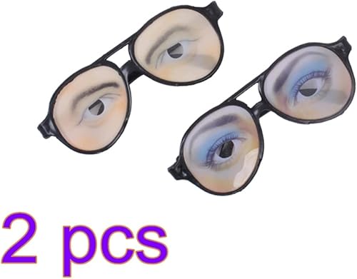 Miniatura 8 de Amosfun 4 piezas de Halloween truco femenino divertido ojos gafas broma disfraz fiesta accesorios (estilo aleatorio), Negro -
