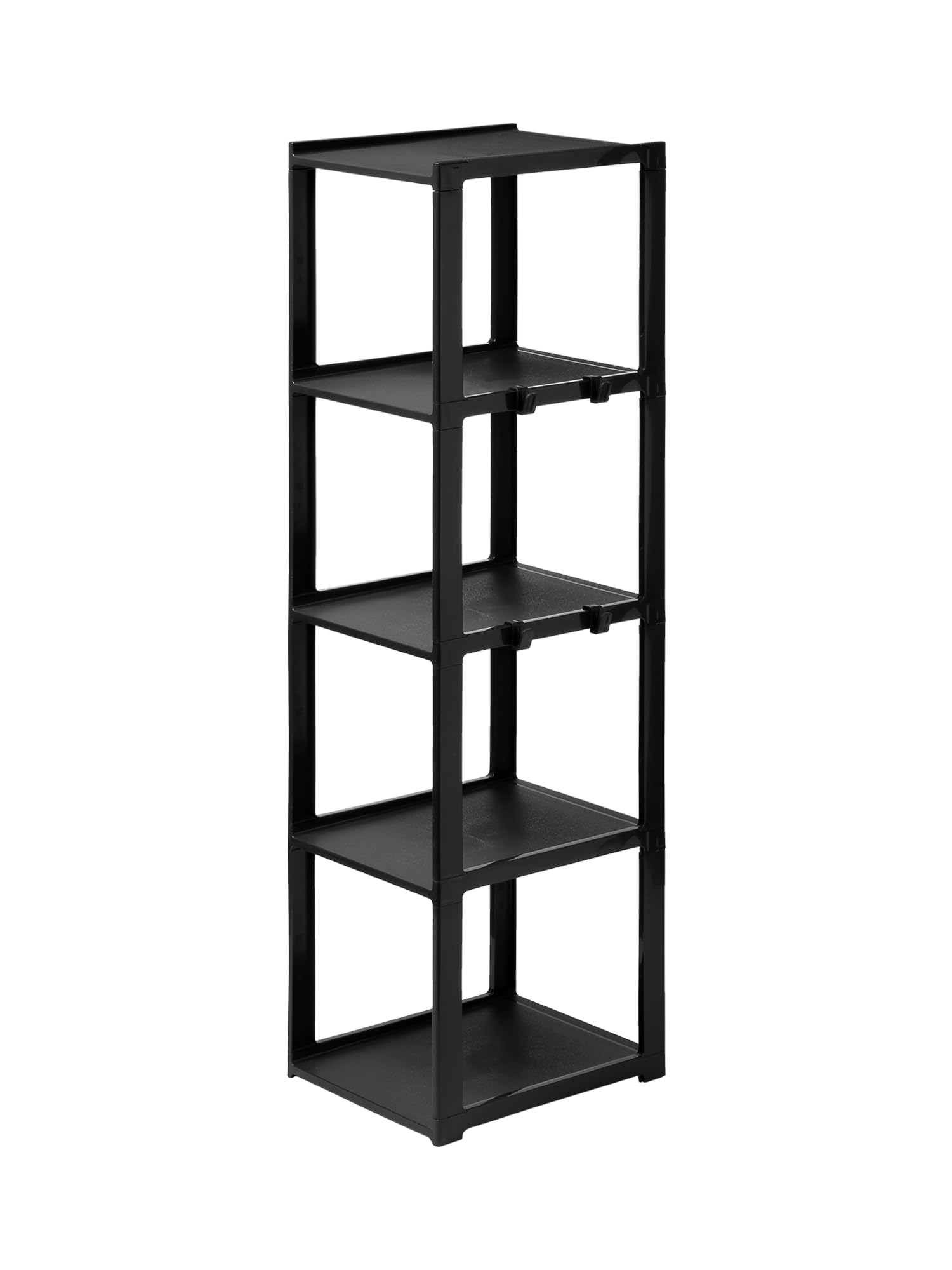 ライクイット (like-it) 靴収納 シューズラック スリム 5段 約幅23.8x奥28.5x高93cm ブラック 日本製 CUBE ショートブーツ収納 省スペース 組み立て簡単 玄関