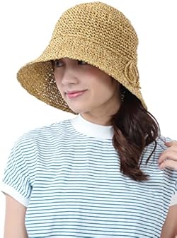 [TRAX SHOP] 麦わら帽子 帽子 レディース uv 折りたたみ ペーパー ハット ワイヤー 春 夏 春夏 日焼け防止 UVカット 日よけ 涼しい upf50 ストローハット TGM-0170