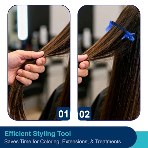NIIIYTYB Sectioning Hair Clips Professional Separating Tool Set Heat Resistant Section Separator Clips for Thick Hair Styling Coloring Wig Extension and Highlighting Accessories Blue - Image 6
