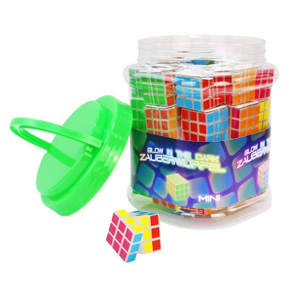 Mini Zauberwürfel Glow in the Dark 36er Set, 3x3 cm