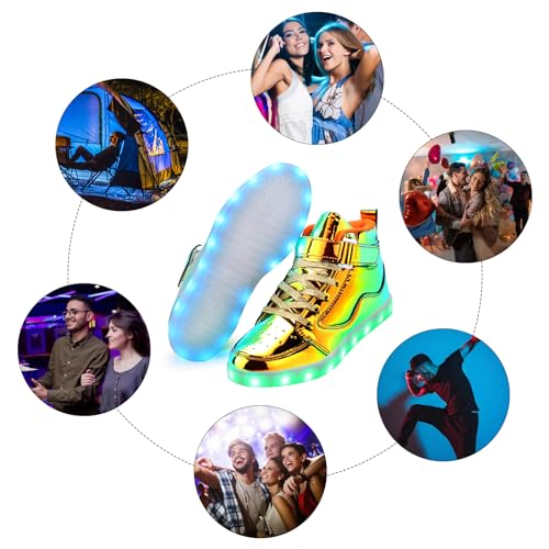 Image of Light Up Shoes Men Women LED Shoes USB Charging Adult High Top LED Sneakers Glow in The Dark Footwear for Dancing Party Festivals Festivals