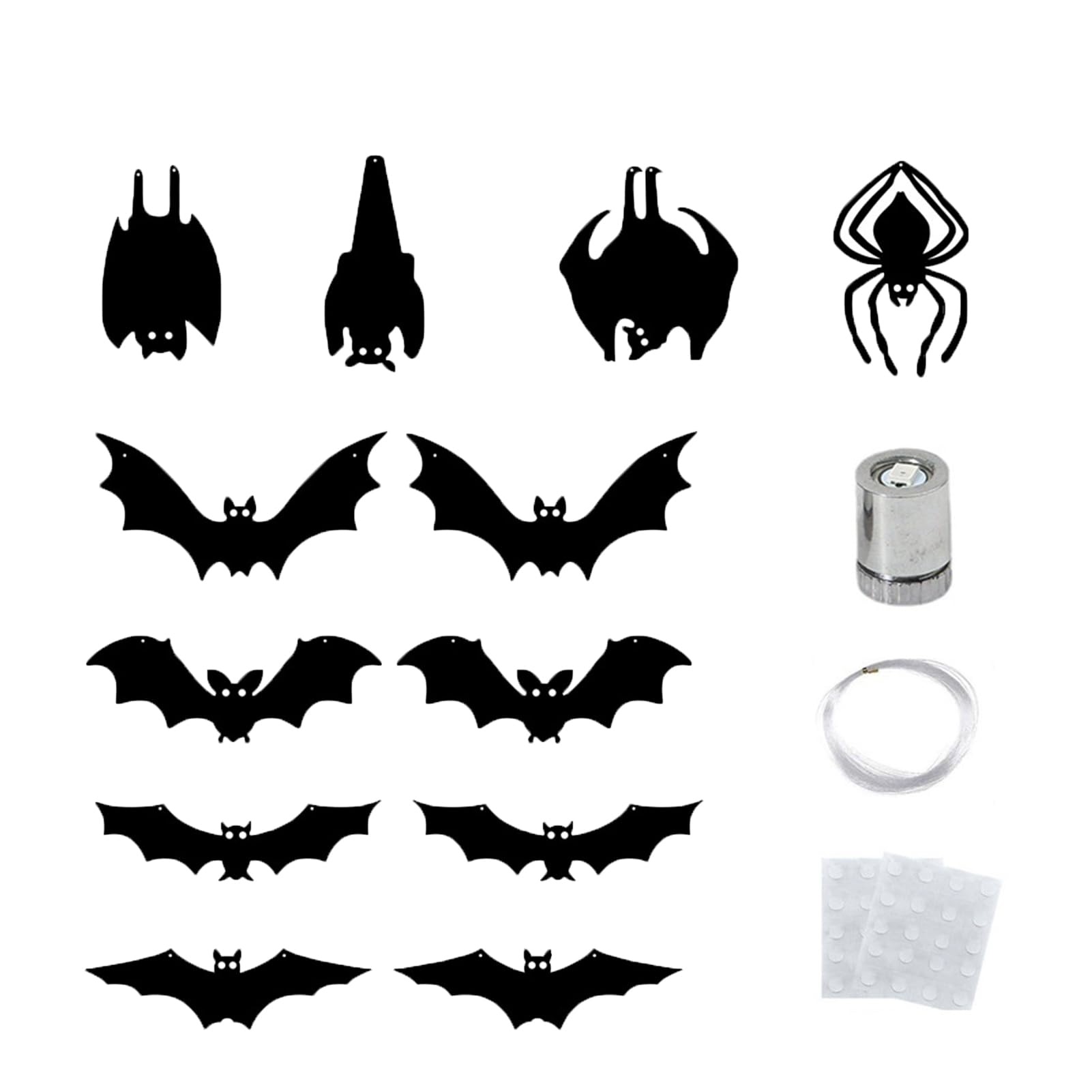 RetroNest 12 Pcs Hanging Bats Halloween Decorations With Glowing Eyes,3D Realistic Spooky Fake Flying Bats For Haunted House Porch Garden Wall Window Party Supplies Green C
