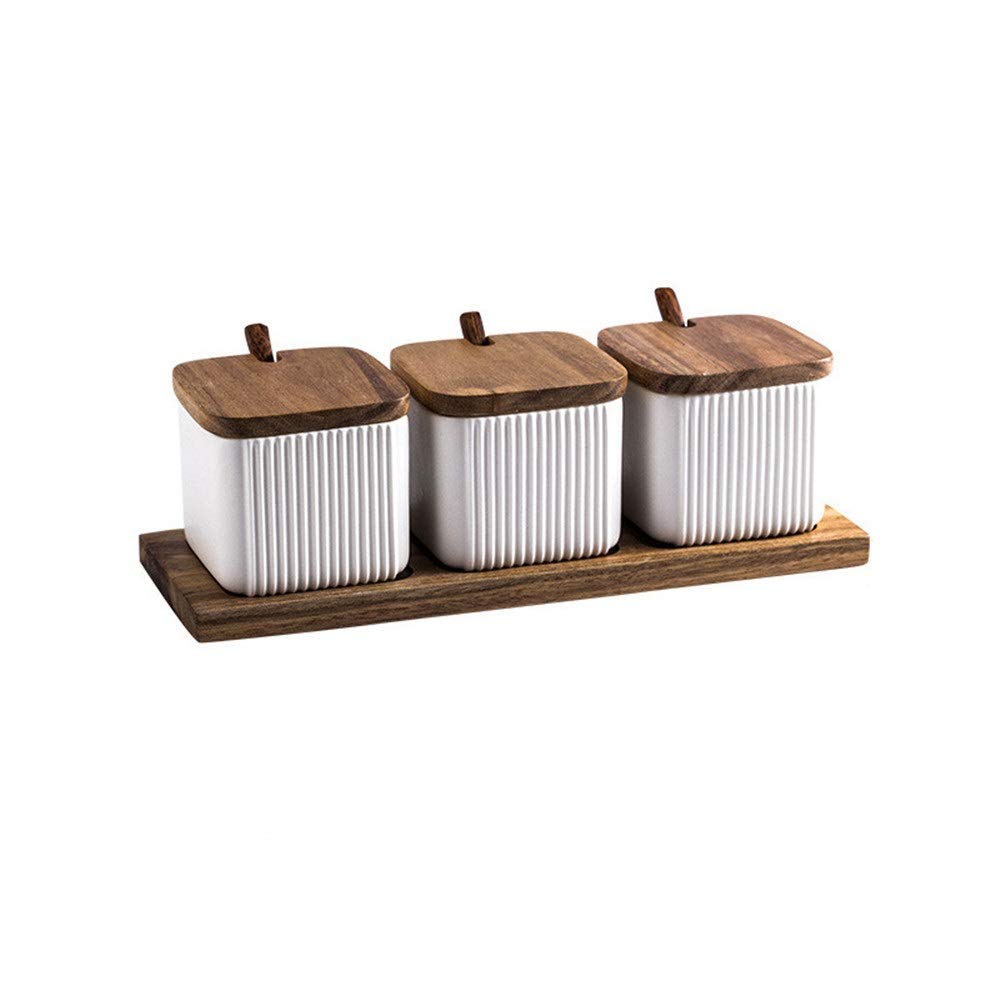 Słoiki Na Przyprawy Słoik Na Przyprawy Prosty Ceramiczny Pojemnik Na Przyprawy Dozownik Pojemnik Na Sól Pojemnik Na Przyprawy,White-One Size