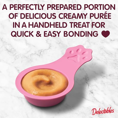 Delectables Lickable Spoon Handheld Wet Cat Treats Made with Real Chicken & Salmon, Quick & Easy Creamy Puree, Mess Free, Grain-Free, No Added Fillers, No by-Products, Variety Pack, 20ct - Image 5