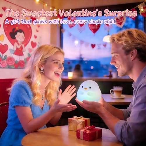 Image of Rytinazzz Duck Night Light, Color Changing Mode & 50-Hour Battery, Squishy Silicone Lamp for Kids Room, USB Rechargeable with Timer, Mothers Day Gifts