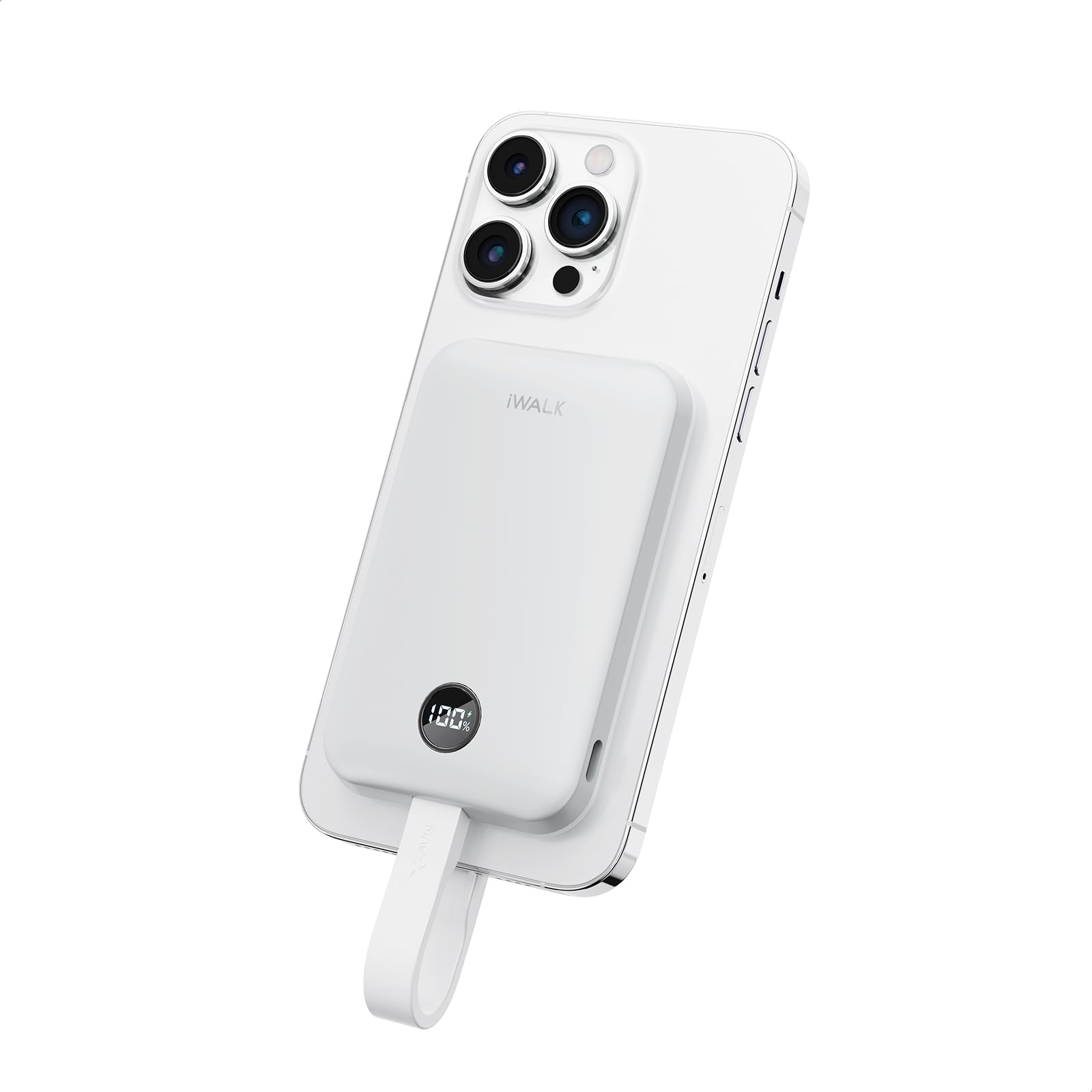iWALK Batería Externa magnética portátil de 10.000 mAh: Qi2 certificada 15 W Wireless Power Bank 30 W Carga rápida con Cable USB-C batería con indicador LED para iPhone 16/15/14/13/12 Serie