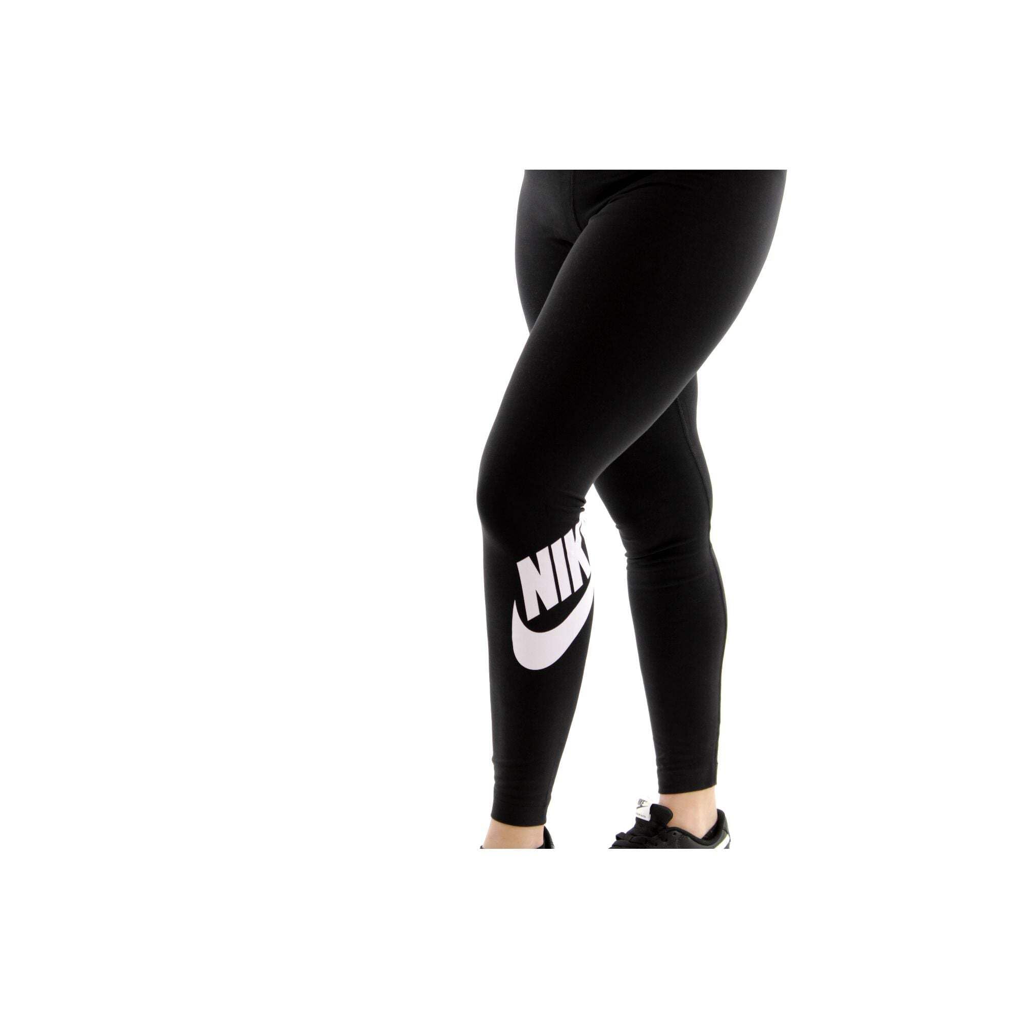 Nike Women's Black/White (Wmns) Sportswear Essential High-Waisted Logo Leggings ' White' Cz8528-010