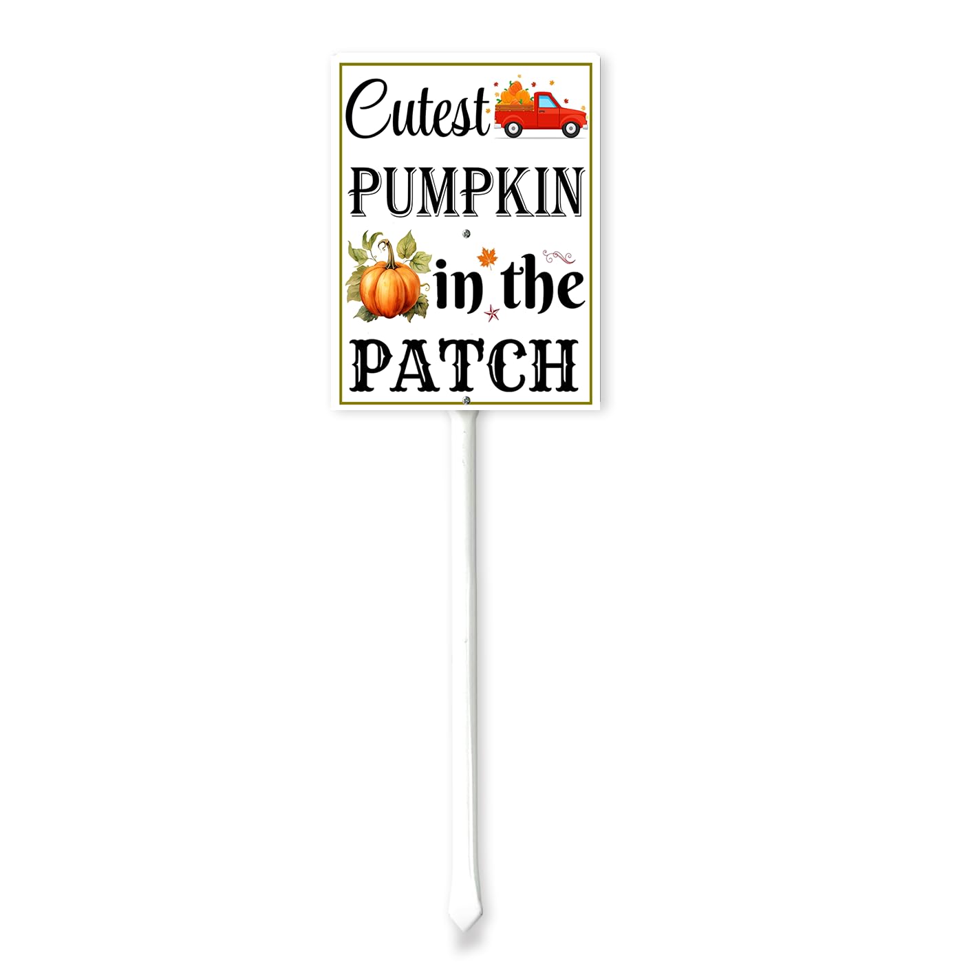 Horienteeon Pumpkin Patch Sign With Stake Cutest Pumpkin In The Patch Yard Sign 7x8.8inch Halloween Decorative Garden Aluminum Lawn Signs For Halloween Thanksgiving Party Ground Outdoor Decorations