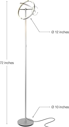 Miniatura 2 de Brightech Halo Split - Lámpara de pie con linterna led, moderna, alta, palo, multiuso, BT-FL-HALO-SPLT-PLTNM-SLVR, 30.00watts, 110.00 volts