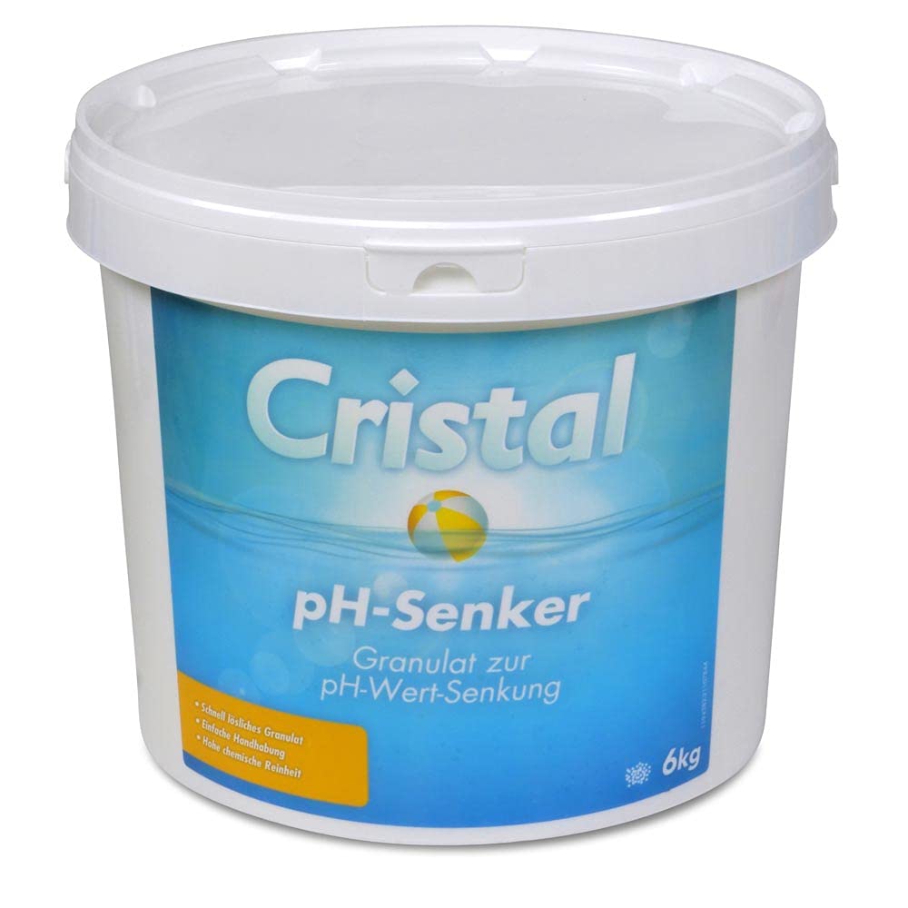 Cristal pH Senker Granulat 6 kg - Einfache Handhabung - Schnell löslich - Für stabilen pH-Wert - pH Minus - Optimierung als Basis der Wasserpflege
