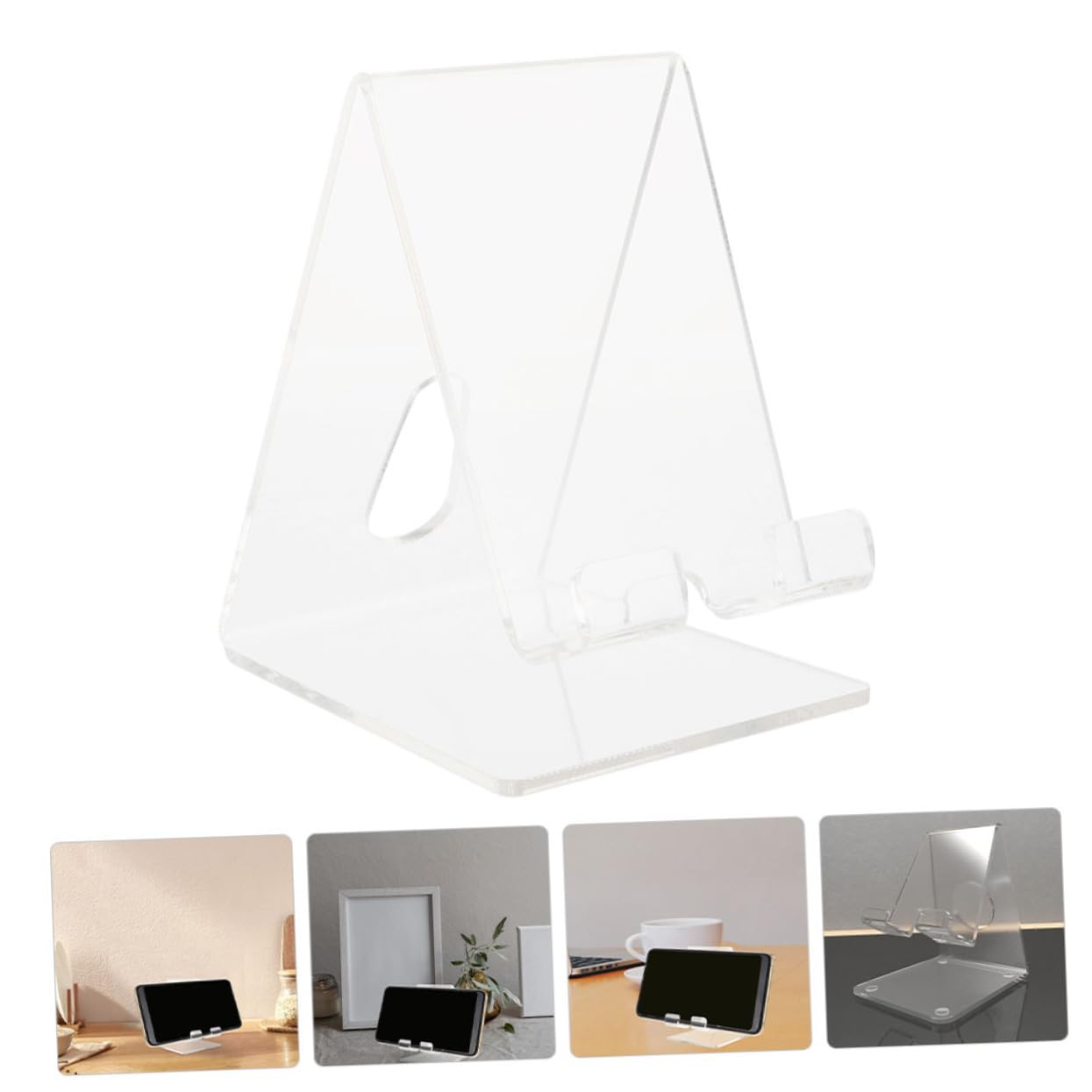 Operitacx 4 Pz Porta Cellulare Trasparente Forniture Da Scrivania Supporto Per Cellulare Supporto Per Telefono Da Ufficio Per Scrivania Supporto Tablet Impostare Acrilico Addensare