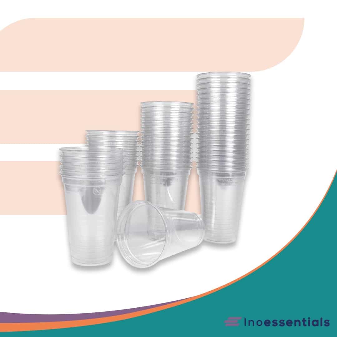 Re-Form 800 Stück Smoothie Becher To Go 400 ml, Dessertbecher, Plastikbecher für Eiskaffee, Cocktail, Bubble Tea mit Domdeckel mit Loch