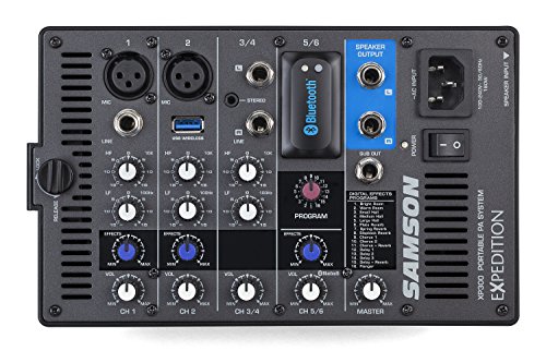 Image of Samson Expedition XP300 300W Portable Bluetooth Pa System 6 2 Way | Bluetooth Streaming, Removable 6-Channel Mixer, 6 2-Way Speakers, 16 Dsp Presets, USB Wireless Port