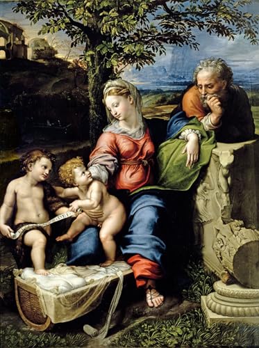 Peintures la Sainte Famille du Chêne de Raphaël pour une décoration murale de salon raffinée