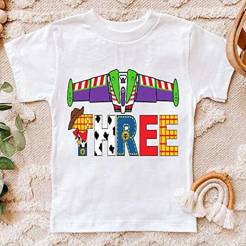 story toy third birthday shirt buzz lightyear birthday outfit story toy three shirt girl boy story toy shirt story toy 3rd birthday shirt (4T)2