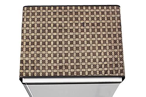 Image of Stylista Refridgerator top Cover Suitable for Samsung RT37C4512S8 /HL, 322 Liter Fridge, Dimension (WXD) 65x111 CM, Checkered Pattern Brown