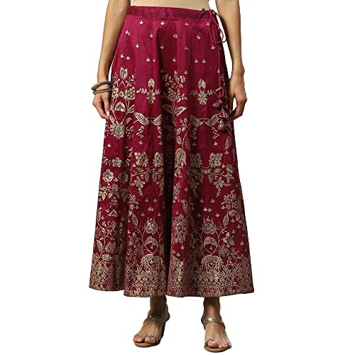 Image of BIBA Women's Poly Cotton Maxi Skirt