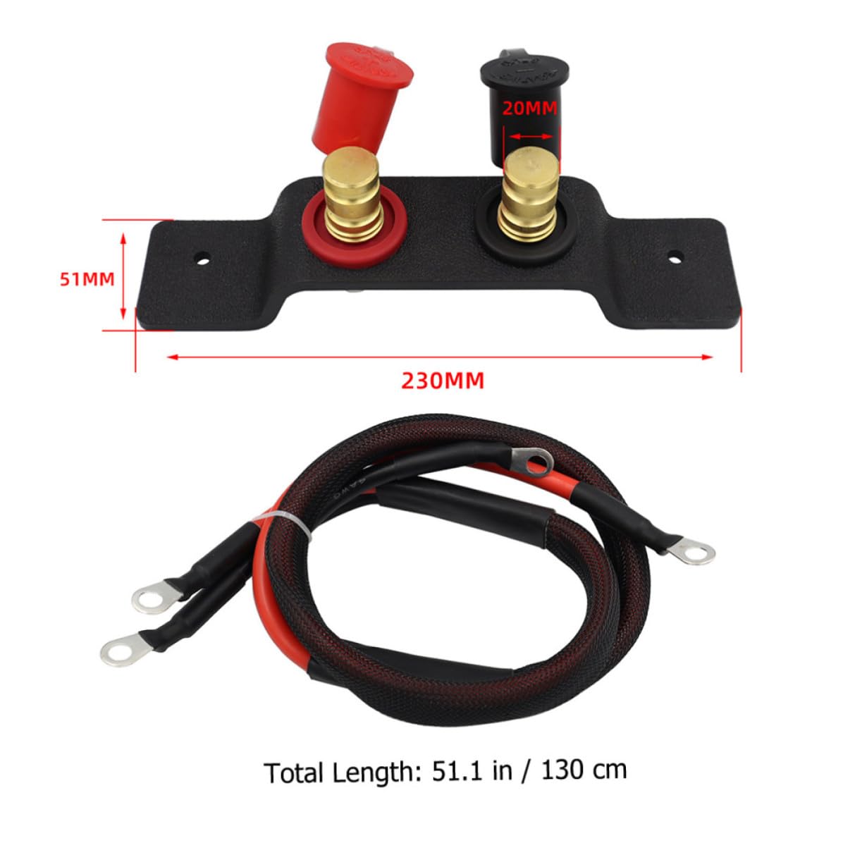 POPETPOP Cable de Arranque para Batería Utv Can-am Cable de Alta Tensión Terminales Resistentes Kit para Carga Rápida Compatible con Maverick y Plazas