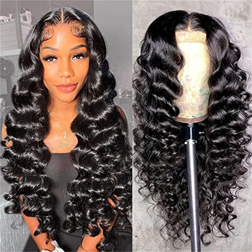 UNICE 10A 13X4 Lace Front Wig Human Hair Loose Wave Wig for Women Brazilian Unprocessed Virgin Hair Lace Frontal Wig Pre Plucked with Baby Hair 150% Density Natural Color 16inch
