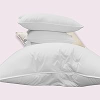 Vista 7 de Royal Tradition Almohada de plumón (firme) tamaño King, color blanco, funda de 100% algodón con 500 hilos, 750 rellenos de potencia, 58 onzas