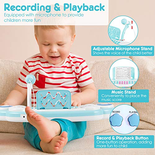 COSTWAY 37-toetsen kinderpiano, elektronisch toetsenbord orgel met krukje, kinder muziekinstrument, multifunctionele… - Image 6