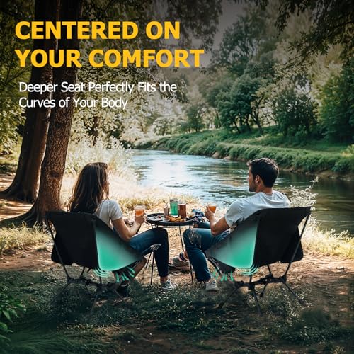 Overmont Ultralight Portable Camping Chair- Lightweight Folding Backpacking Chair, Support up to 330Lbs Compact Beach Chair for Adults with Carry Bag for Backpack Hiking Fishing Outdoor Camp Travel3