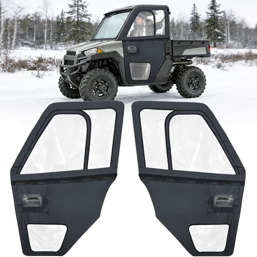 C CLINK UTV Doors Steel Frame for Polaris Full Size Pro-Fit Ranger 570 900 XP 1000 XP Diesel 2013-2019 Waterproof 600D Cab Enclosure Removable Doors High Clarity Windows