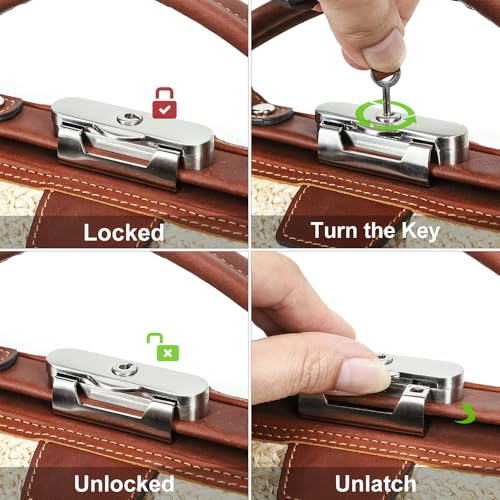 Image of CONTACTS Doctor Bag Purse for Women Luxury Leather Handbag with Lock Shoulder Bag Vintage Top Handle Bag