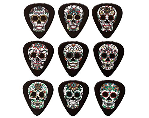 Sugar Skull Guitar Picks Set of 9 Double Sided Harmony Picks