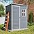 Gizoon 5x3 FT Outdoor Storage Shed with Lockable Door, Resin Weatherproof Plastic Garden Shed with Floor & Ventilation, Backyard Shed for Patio, Lawn Tools, Bike, and Toys